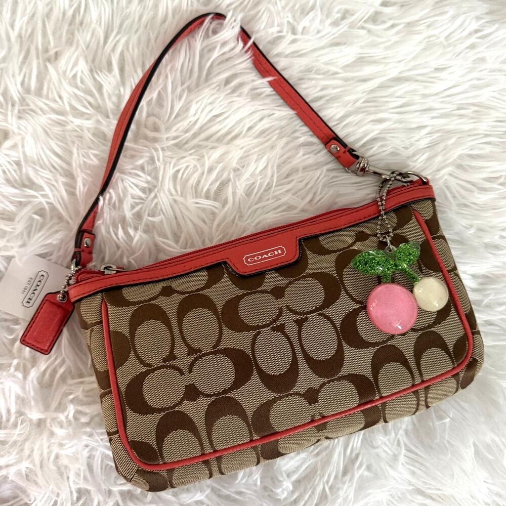 NWT COACH Campbell Signature Laura Mini Purse Wristlet F51661